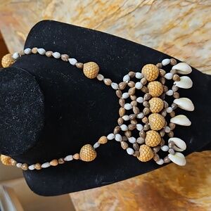 Shell Beaded Statement Piece Necklace Jewelry